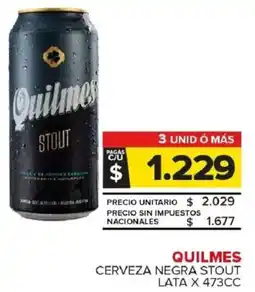Carrefour Maxi Quilmes cerveza negra stout lata oferta