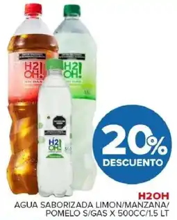 Carrefour Maxi H2OH! agua saborizada limon/manzana/ pomelo s/gas oferta