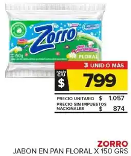 Carrefour Maxi Zorro jabon en pan floral oferta