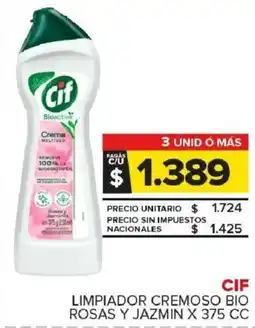 Carrefour Maxi Cif limpiador cremoso bio rosas y jazmin oferta