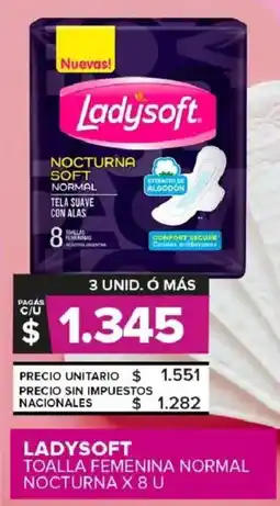Carrefour Maxi Ladysoft toalla femenina normal nocturna oferta
