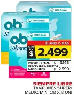 Carrefour Maxi Siempre libre tampones super/ medio/mini ob oferta