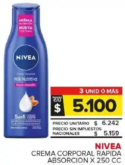 Carrefour Maxi Nivea crema corporal rapida absorcion oferta