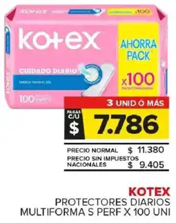 Carrefour Maxi Kotex protectores diarios multiforma s perf oferta