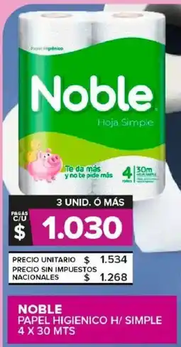 Carrefour Maxi Noble papel higienico h/simple oferta