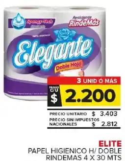 Carrefour Maxi Elite papel higienico h/doble rindemas oferta