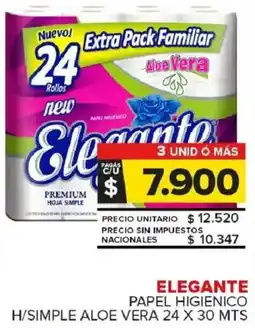 Carrefour Maxi Elegante papel higienico h/simple aloe vera oferta