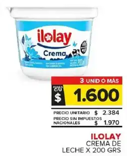 Carrefour Maxi Ilolay crema de leche oferta