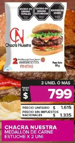 Carrefour Maxi Chacra nuestra medallon de carne estuche oferta