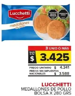 Carrefour Maxi Lucchetti medallones de pollo bolsa oferta
