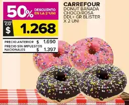Carrefour Maxi Carrefour donut bañada choco/rosa ddl+ gr blister oferta