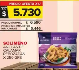 Carrefour Maxi Solimeno anillas de calamar rebozadas oferta