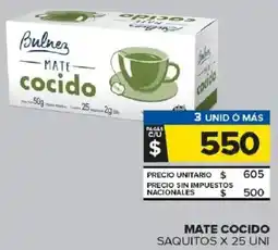 Carrefour Maxi Bulnez mate cocido saquitos oferta