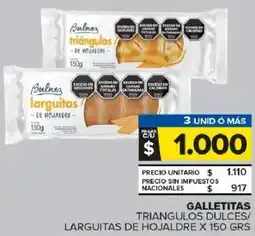 Carrefour Maxi Bulnez galletitas triangulos dulces/ larguitas de hojaldre oferta