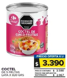 Carrefour Maxi Coctel de 5 frutas lata oferta