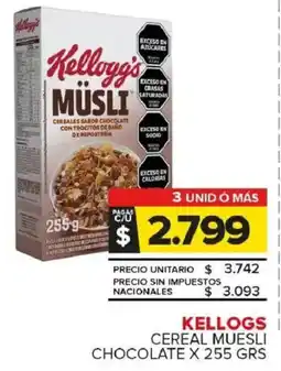 Carrefour Maxi Kellog's cereal muesli chocolate oferta
