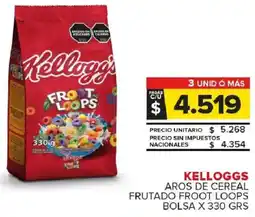Carrefour Maxi Kellogg's aros de cereal frutado froot loops bolsa oferta