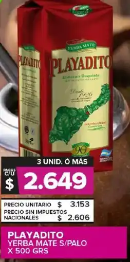 Carrefour Maxi Playadito yerba mate s/palo oferta
