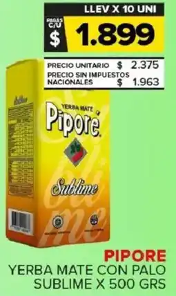 Carrefour Maxi Pipore yerba mate con palo sublime oferta