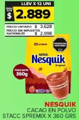 Carrefour Maxi Nesquik cacao en polvo stacc spremix oferta