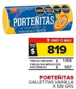 Carrefour Maxi Porteñitas galletitas vainilla oferta