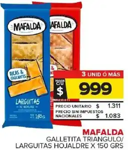 Carrefour Maxi Mafalda galletita triangulo/ larguitas hojaldre oferta
