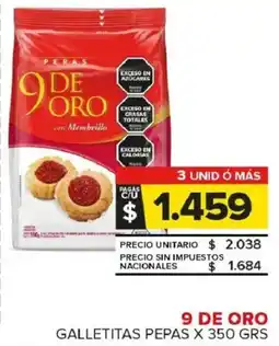 Carrefour Maxi 9 de oro galletitas pepas oferta