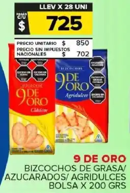 Carrefour Maxi 9 de oro bizcochos de grasa/ azucarados/ agridulces bolsa oferta