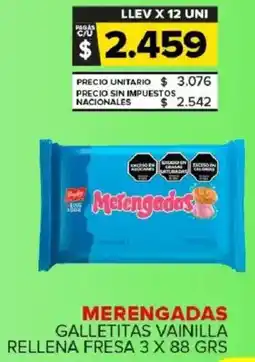 Carrefour Maxi Merengadas galletitas vainilla rellena fresa oferta