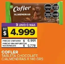 Carrefour Maxi Cofler tableta chocolate c/almendras oferta
