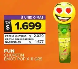 Carrefour Maxi Fun chupetin emoti pop oferta