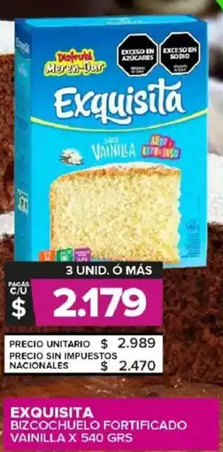 Carrefour Maxi Exquisita bizcochuelo fortificado vainilla oferta