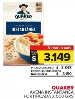 Carrefour Maxi Quaker avena instantanea fortificada oferta