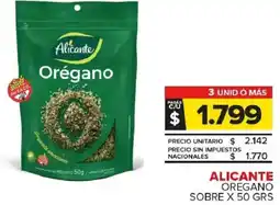 Carrefour Maxi Alicante oregano sobre oferta