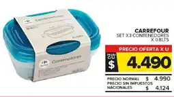 Carrefour Maxi Carrefour set x3 contenedores oferta
