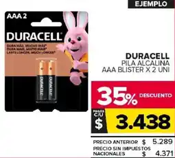Carrefour Maxi Duracell pila alcalina AAA blister oferta