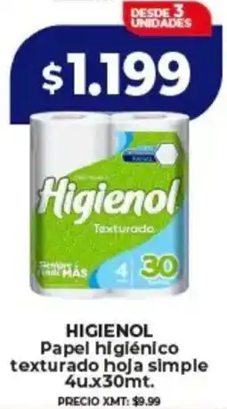 Supermayorista Vital Higienol papel higiénico texturado hoja simple oferta