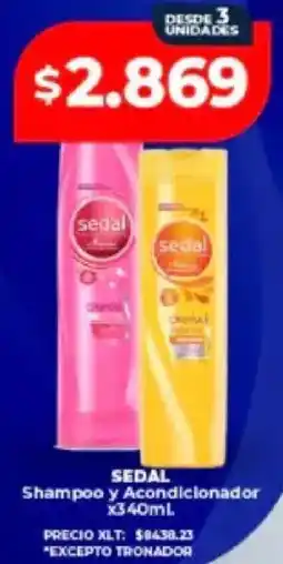 Supermayorista Vital Sedal shampoo y acondicionador oferta