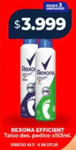 Supermayorista Vital Rexona efficient talco des. pedico oferta