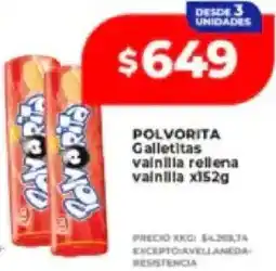 Supermayorista Vital Polvorita galletitas vainilla rellena vainilla oferta