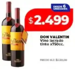 Supermayorista Vital Don valentin vino lacrado tinto oferta