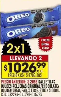 Coto Oreo galletitas dulces rellenas original/chocolate/ golden oferta