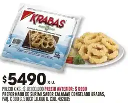 Coto Preformado de surimi sabor calamar congelado krabas oferta