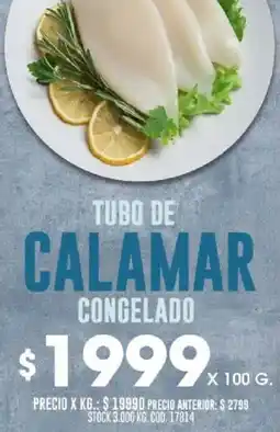 Coto Tubo de calamar congelado oferta