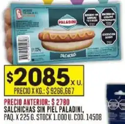 Coto Salchichas sin piel paladini oferta