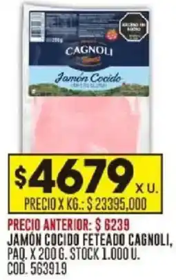 Coto Jamón cocido feteado cagnoli oferta