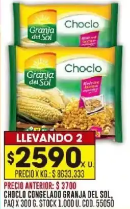 Coto Choclo congelado granja del sol oferta