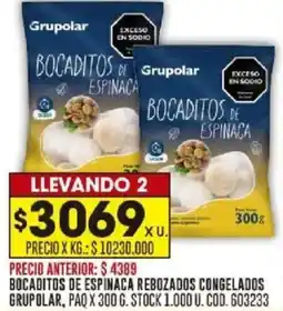 Coto Grupolar bocaditos de espinaca rebozados congelados oferta