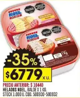 Coto Noel helados balde oferta