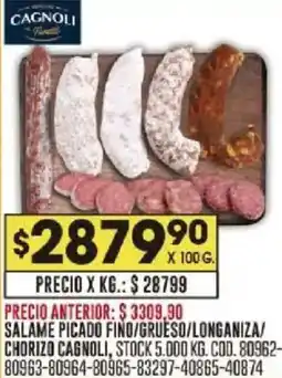 Coto Cagnoli salame picado fino/grueso/longaniza/ chorizo oferta